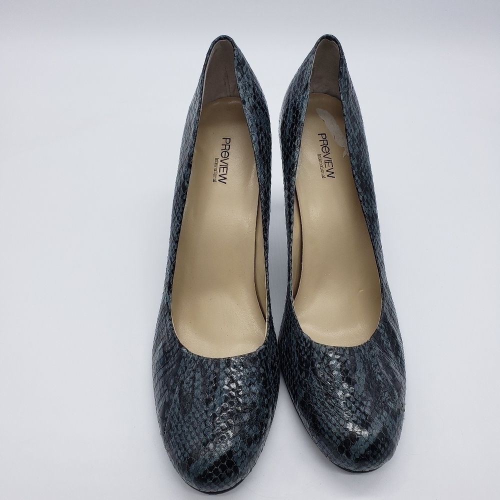 Preview International women US 11 gray heels snake print leather upper - Picture 5 of 11